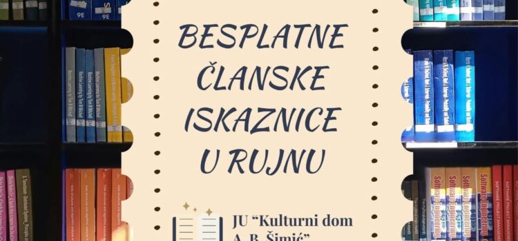 BESPLATAN UPIS U KNJIŽNICU BESPLATAN UPIS U KNJIŽNICU